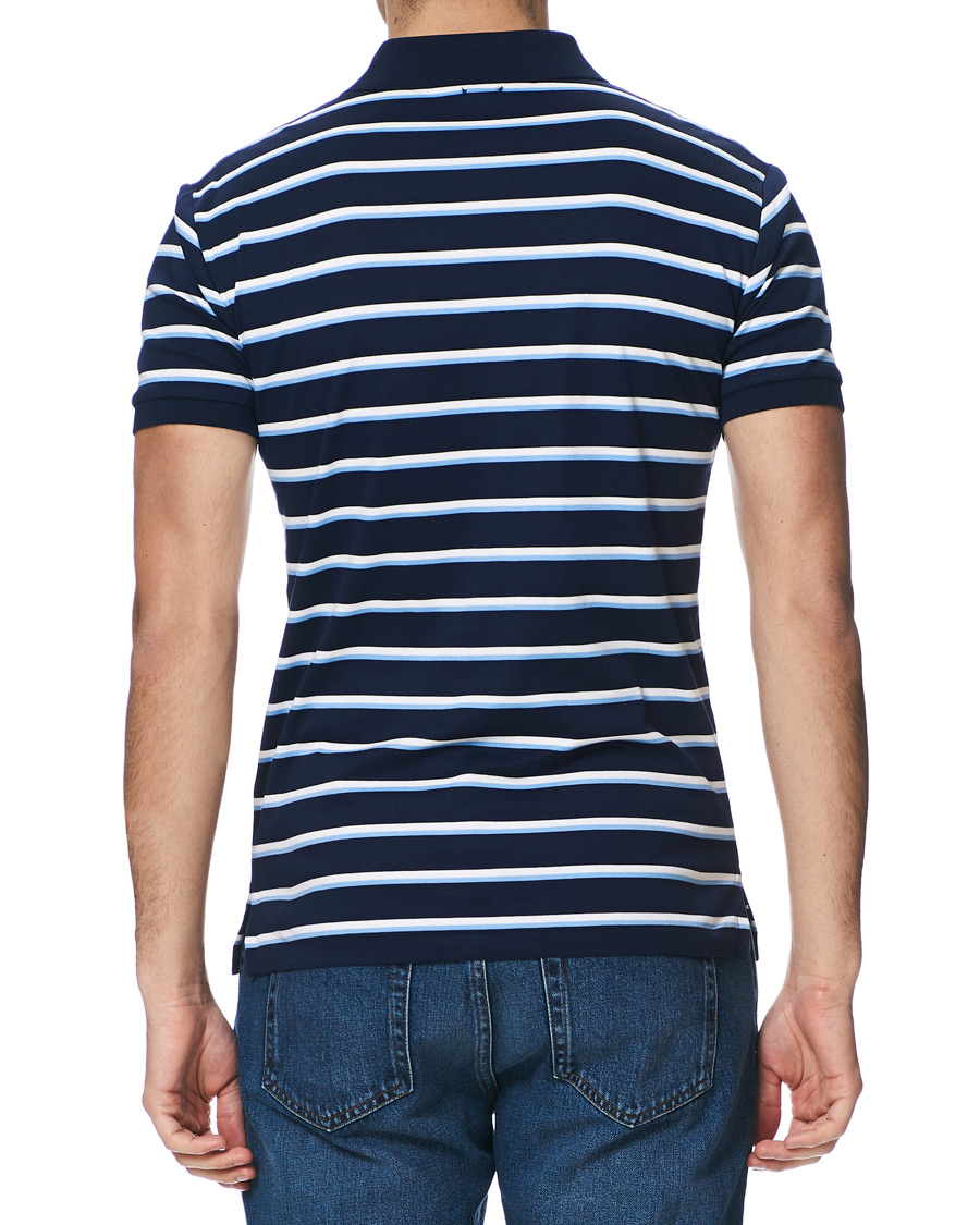 Herr | Pikéer | Polo Ralph Lauren | Slim Fit Luxury Pima Cotton Stripe Polo Navy