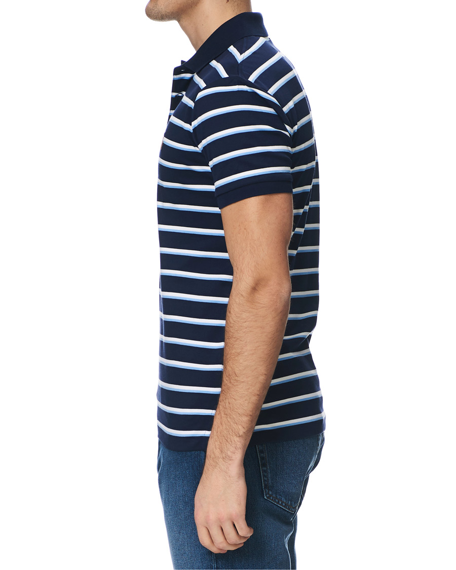 Herr | Pikéer | Polo Ralph Lauren | Slim Fit Luxury Pima Cotton Stripe Polo Navy