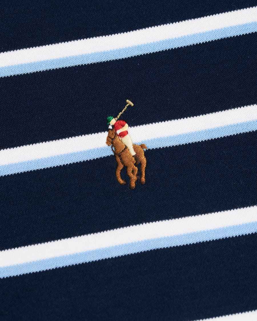 Herr | Pikéer | Polo Ralph Lauren | Slim Fit Luxury Pima Cotton Stripe Polo Navy