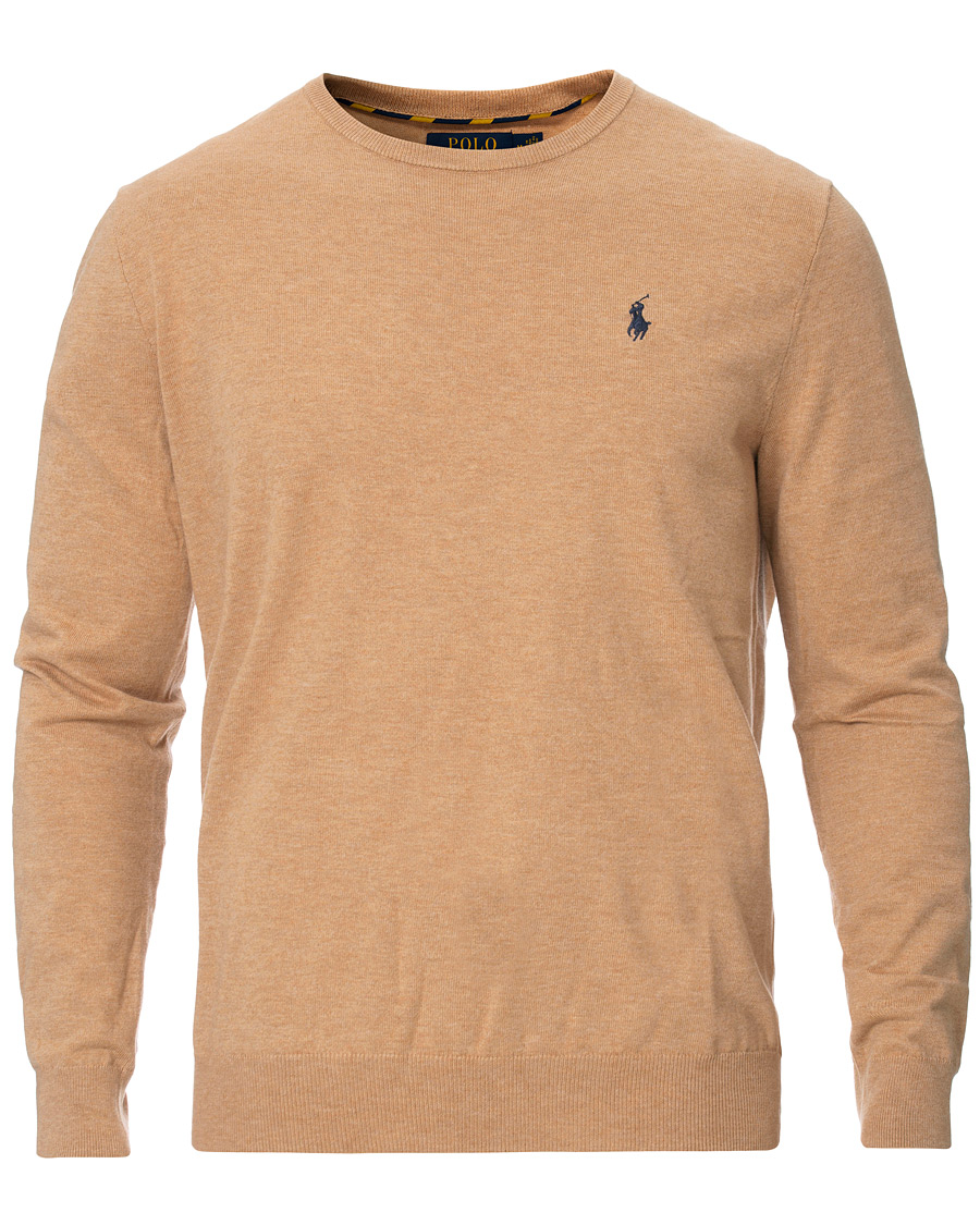 Herr | Tröjor | Polo Ralph Lauren | Pima Cotton Crew Neck Pullover Camel Melange