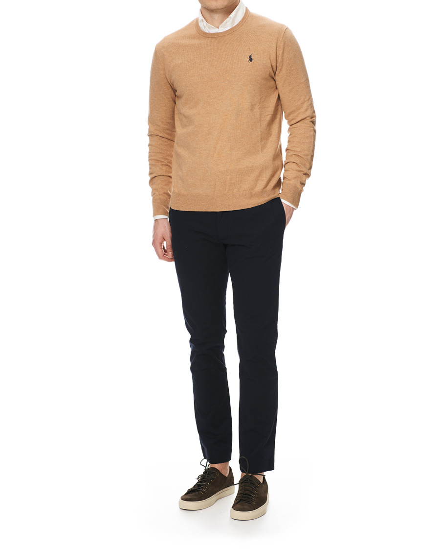 Herr | Tröjor | Polo Ralph Lauren | Pima Cotton Crew Neck Pullover Camel Melange