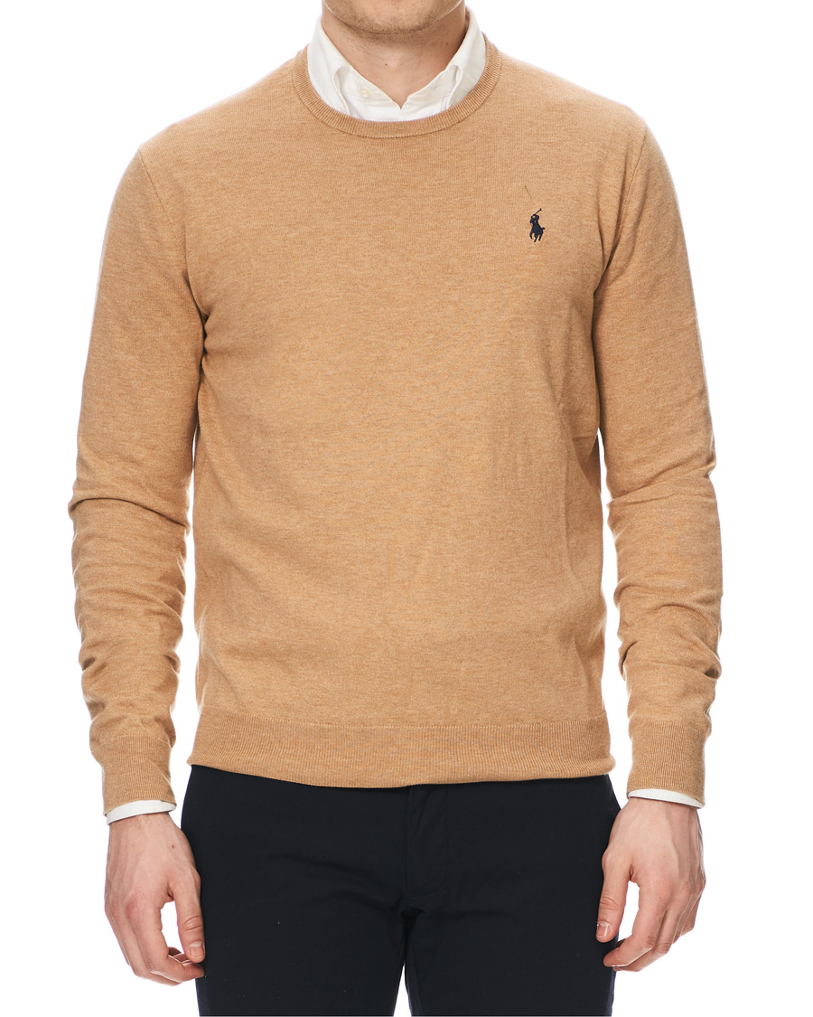 Herr | Tröjor | Polo Ralph Lauren | Pima Cotton Crew Neck Pullover Camel Melange