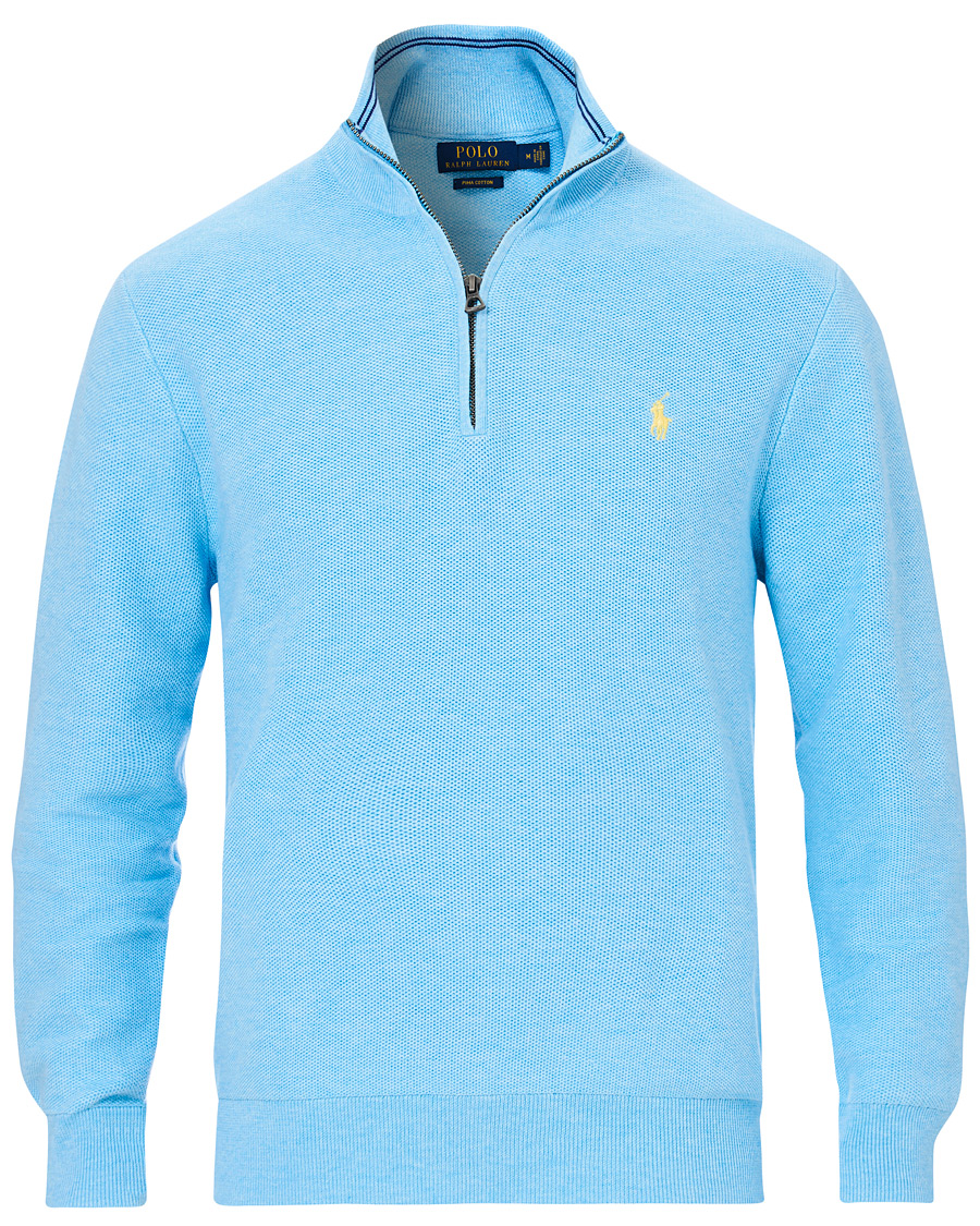 Herr | Tröjor | Polo Ralph Lauren | Texture Half Zip Light Blue Heather