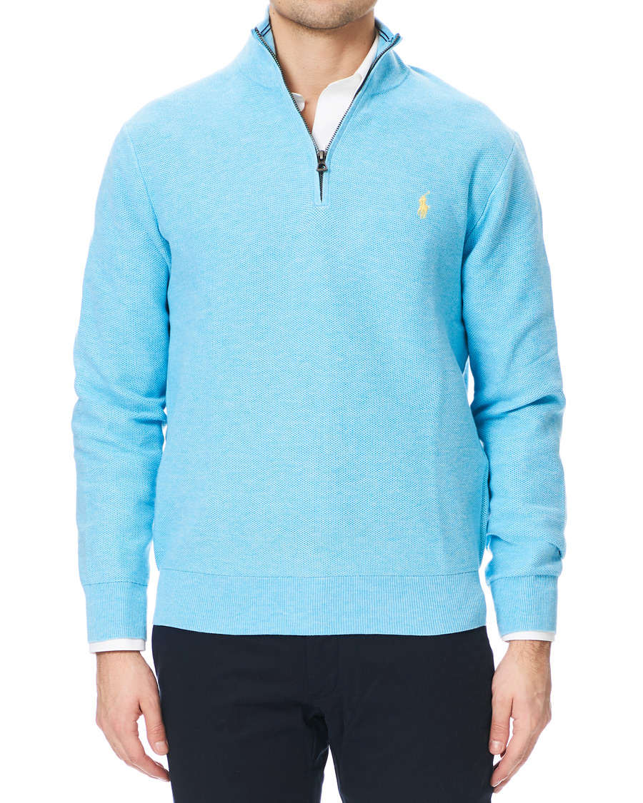 Herr | Tröjor | Polo Ralph Lauren | Texture Half Zip Light Blue Heather