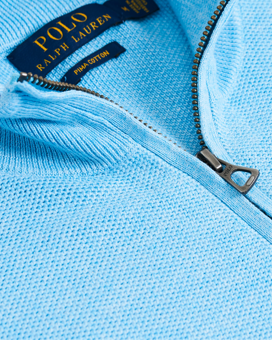 Herr | Tröjor | Polo Ralph Lauren | Texture Half Zip Light Blue Heather