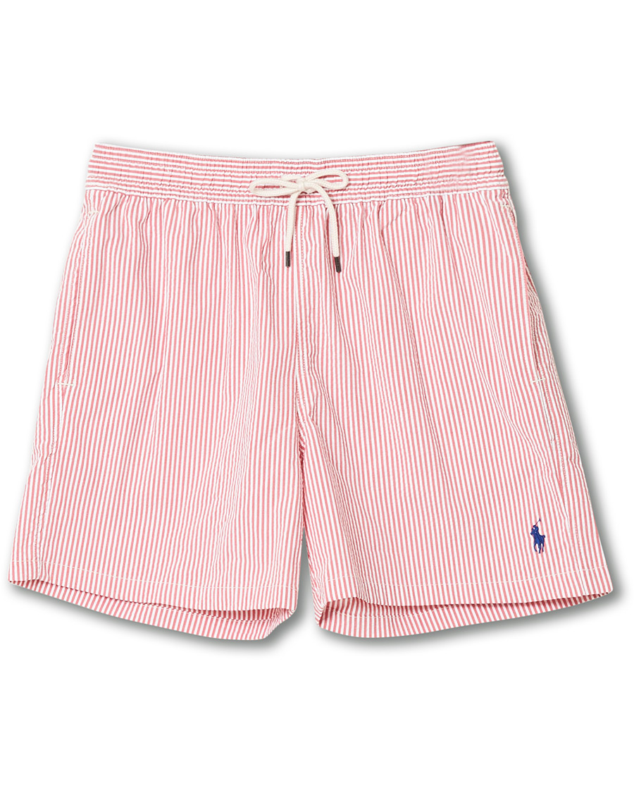 Herr | Badbyxor | Polo Ralph Lauren | Seersucker Stripe Swimshorts Red/White