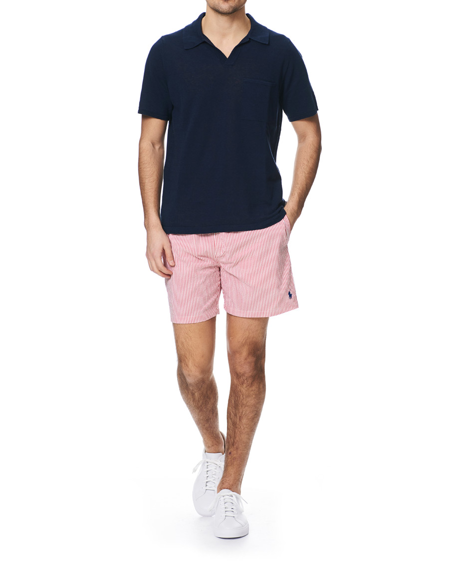 Herr | Badbyxor | Polo Ralph Lauren | Seersucker Stripe Swimshorts Red/White