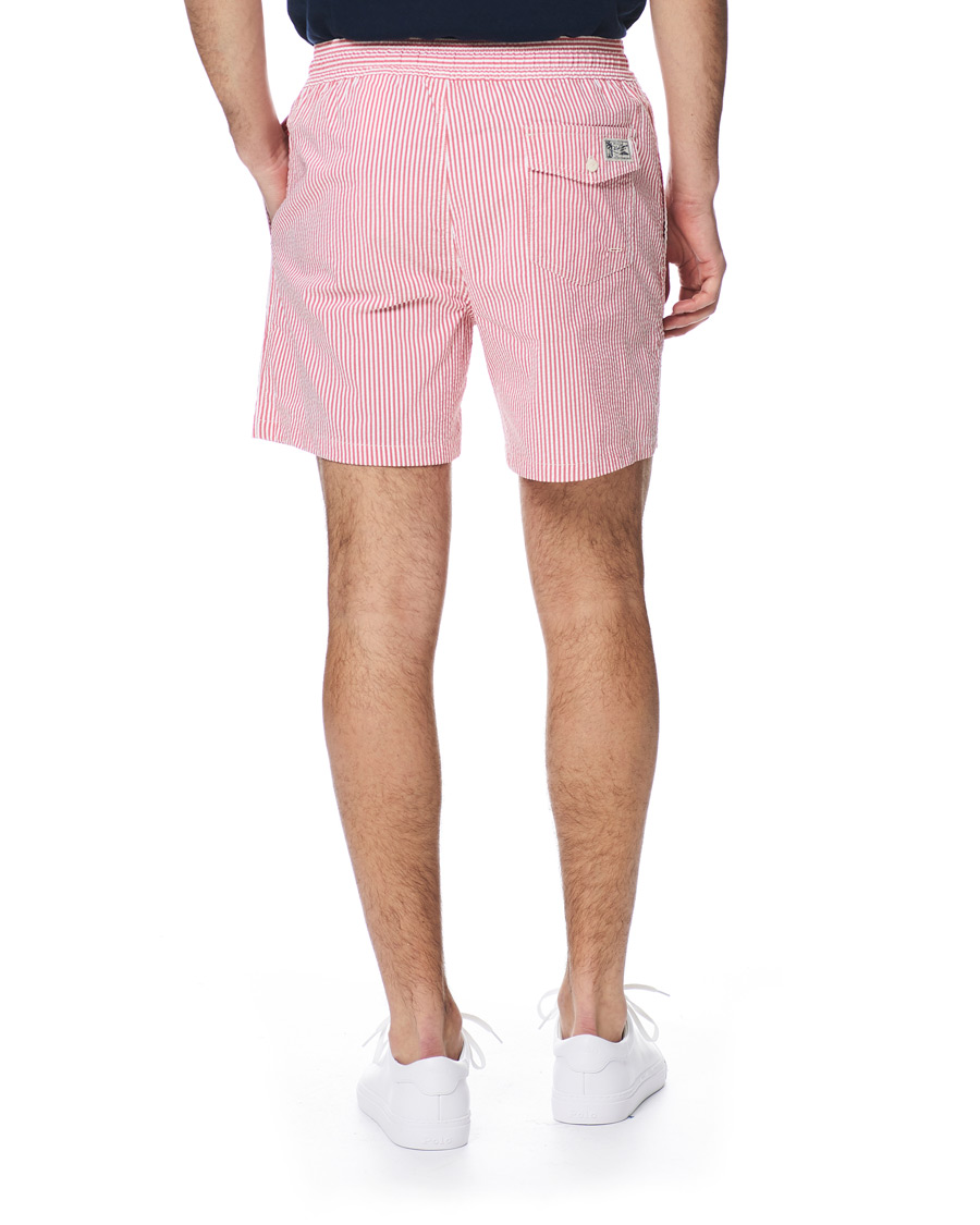 Herr | Badbyxor | Polo Ralph Lauren | Seersucker Stripe Swimshorts Red/White