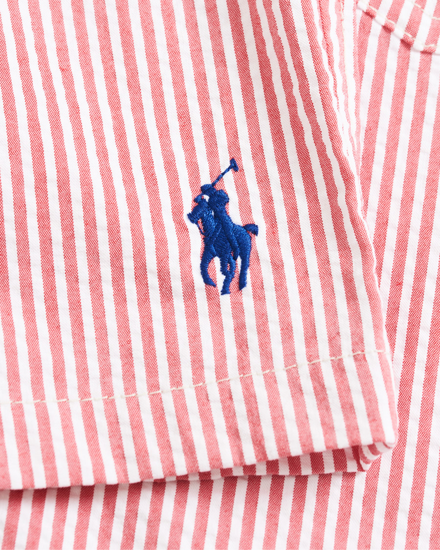 Herr | Badbyxor | Polo Ralph Lauren | Seersucker Stripe Swimshorts Red/White