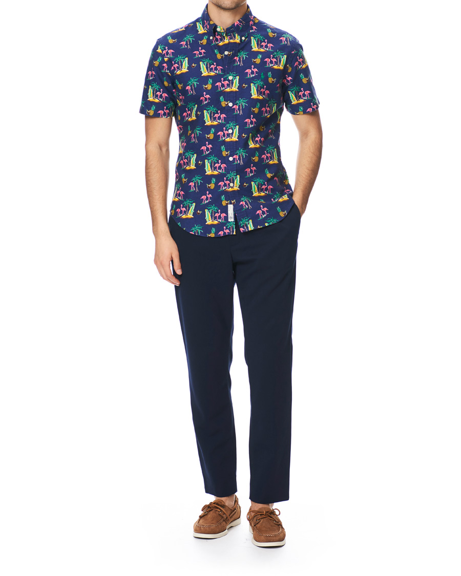 Herr | Skjortor | Polo Ralph Lauren | Slim Fit Printed Short Sleeve Shirt Coconut Flamingo