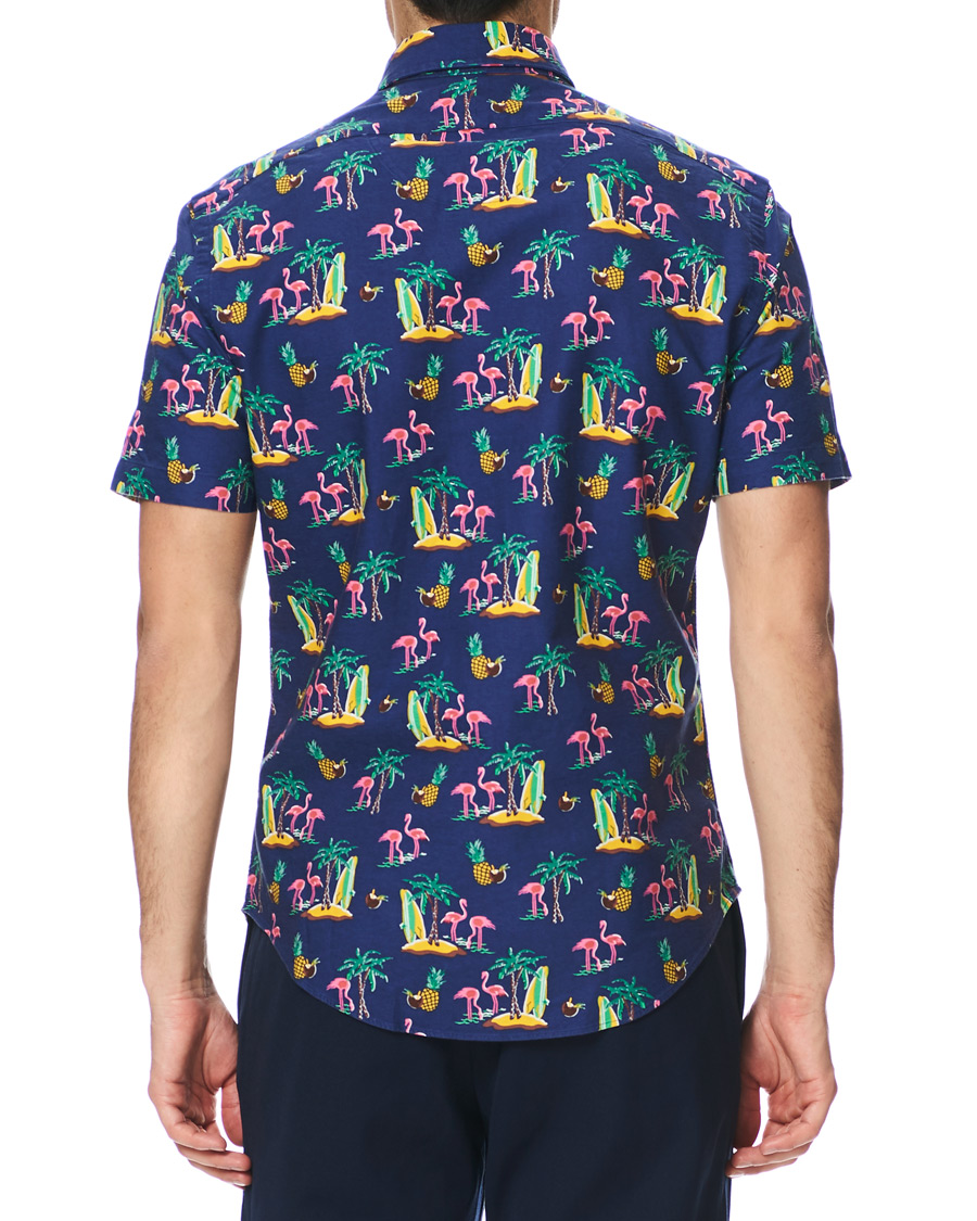 Herr | Skjortor | Polo Ralph Lauren | Slim Fit Printed Short Sleeve Shirt Coconut Flamingo