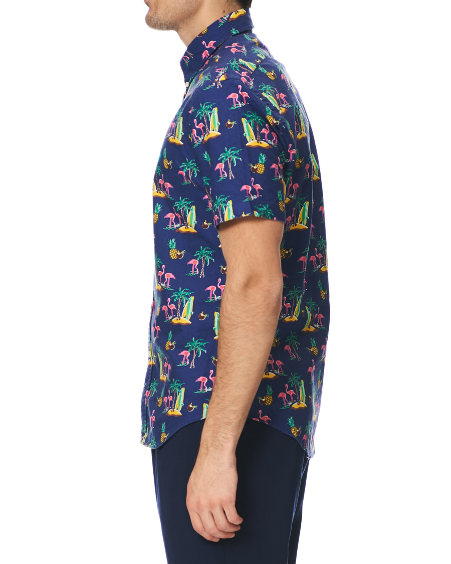 Herr | Skjortor | Polo Ralph Lauren | Slim Fit Printed Short Sleeve Shirt Coconut Flamingo
