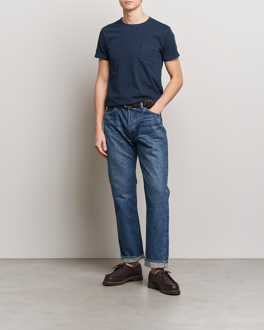 Herr | T-Shirts | RRL | Short Sleeve Pocket Tee Rinsed Indigo