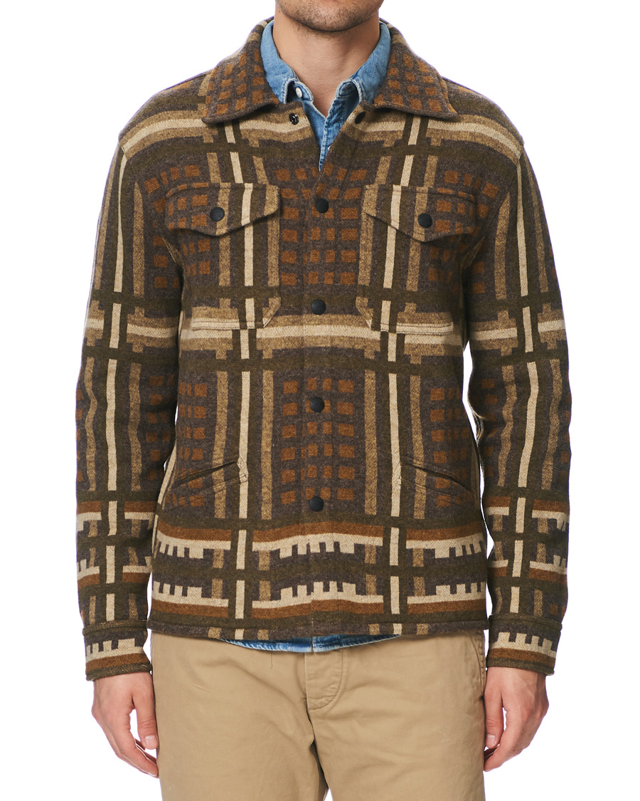 Herr | Jackor | RRL | Wool Workshirt Sweater Brown Multi