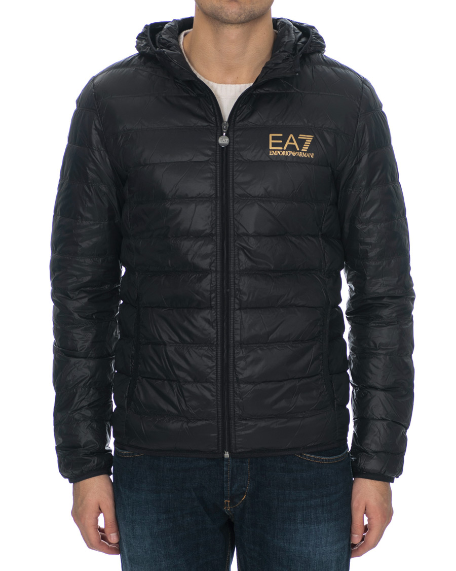 Herr | Jackor | EA7 | Train Core Light Down Hoodie Jacket Black/Gold