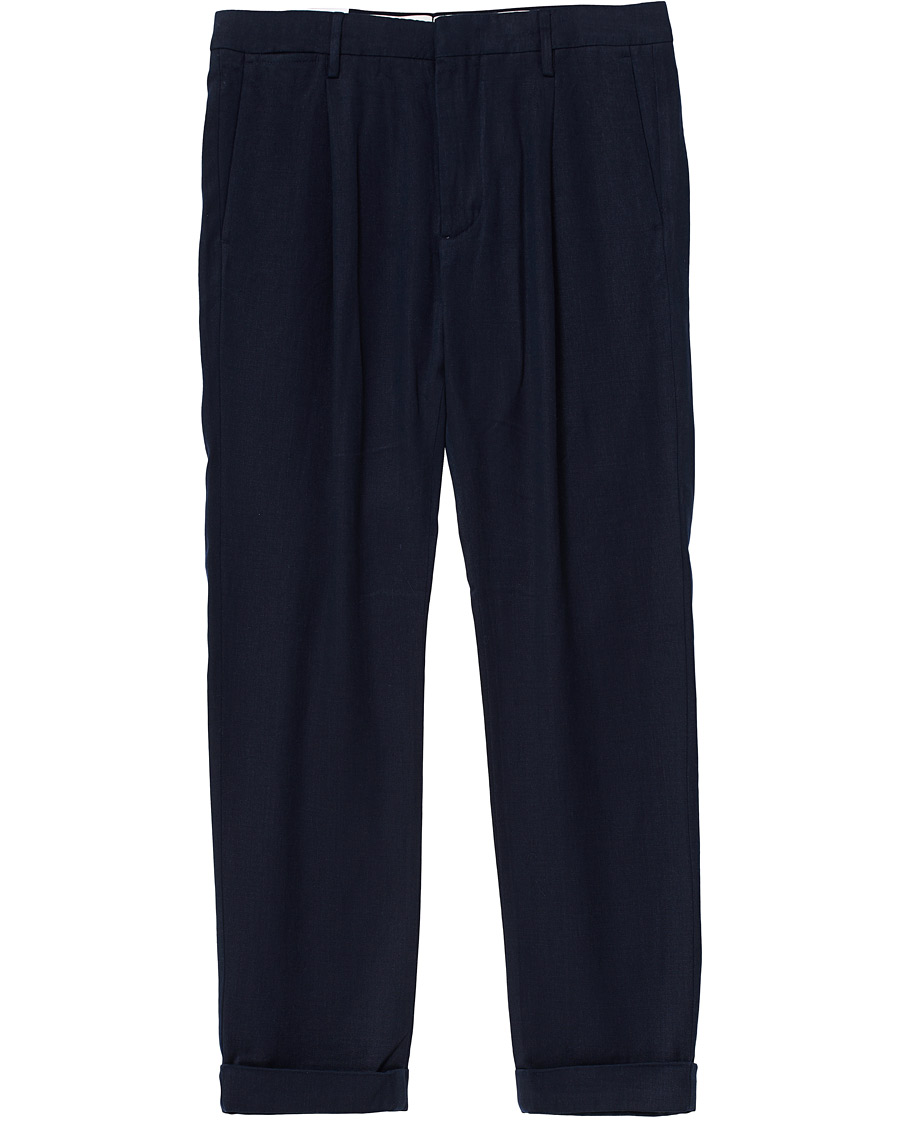 Herr | Byxor | NN07 | Codo Pleated Turn Up Trousers Navy