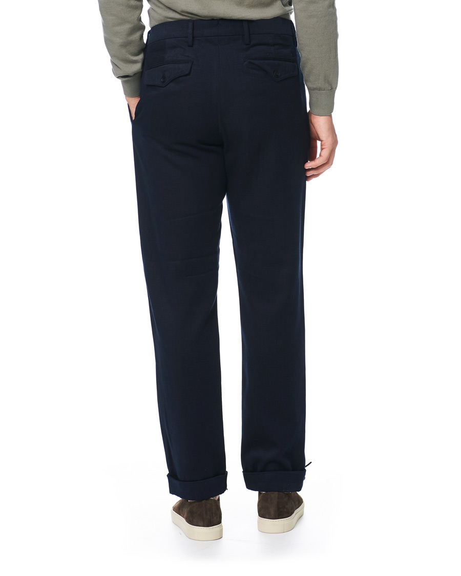 Herr | Byxor | NN07 | Codo Pleated Turn Up Trousers Navy