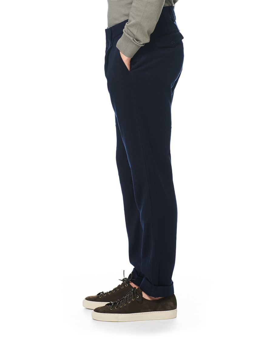 Herr | Byxor | NN07 | Codo Pleated Turn Up Trousers Navy