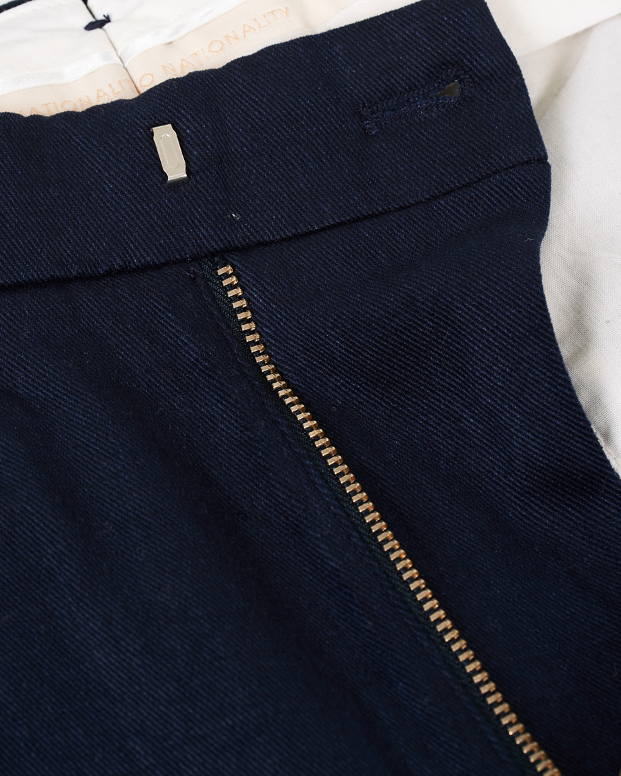Herr | Byxor | NN07 | Codo Pleated Turn Up Trousers Navy