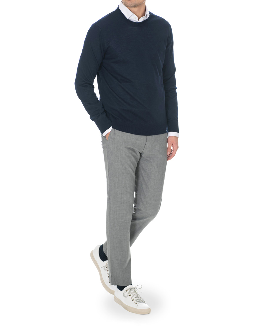 Herr | Byxor | NN07 | Theo Wool Trousers Grey Melange