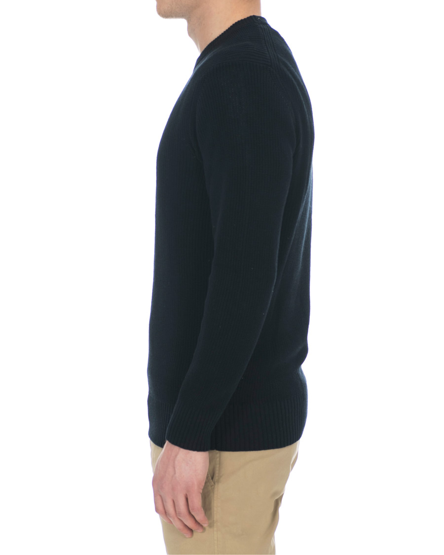 Herr | Tröjor | NN07 | Knut Cotton Ribbed Crew Neck Navy
