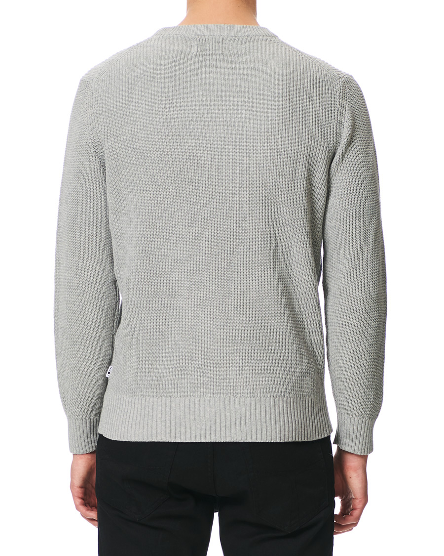 Herr | Tröjor | NN07 | Knut Cotton Ribbed Crew Neck Medium Grey
