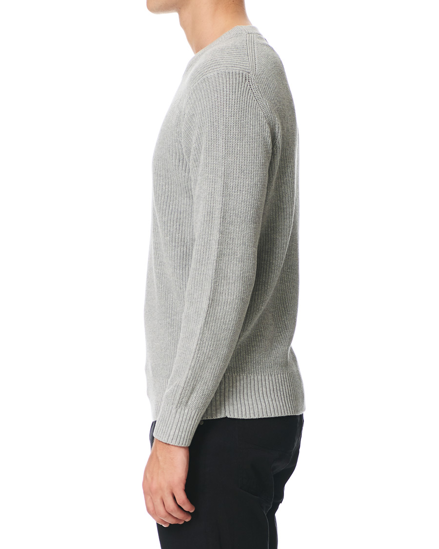 Herr | Tröjor | NN07 | Knut Cotton Ribbed Crew Neck Medium Grey