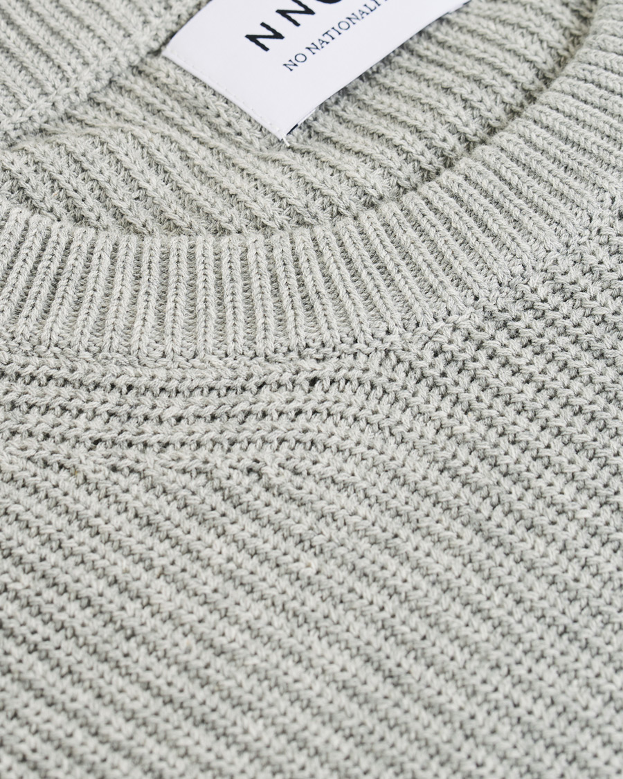 Herr | Tröjor | NN07 | Knut Cotton Ribbed Crew Neck Medium Grey