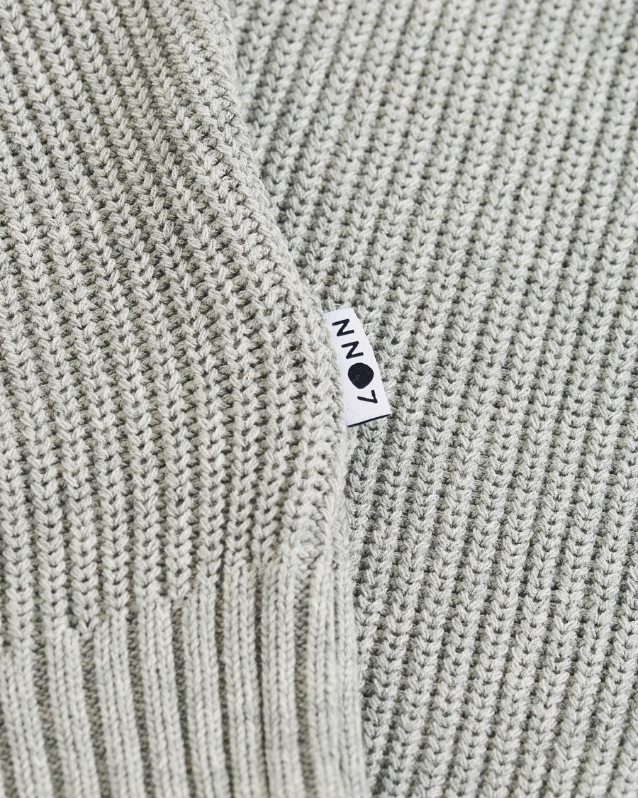 Herr | Tröjor | NN07 | Knut Cotton Ribbed Crew Neck Medium Grey