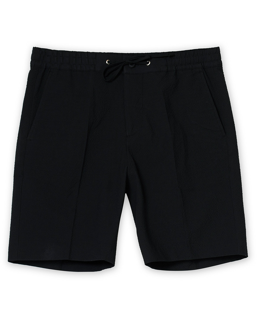 Herr | Shorts | NN07 | Sebastian Seersucker Drawstring Shorts Black