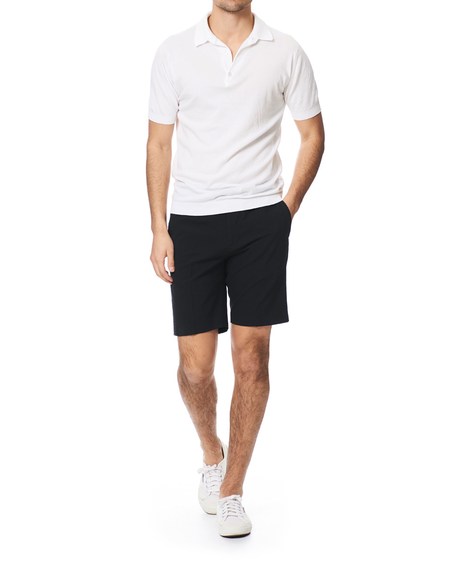 Herr | Shorts | NN07 | Sebastian Seersucker Drawstring Shorts Black