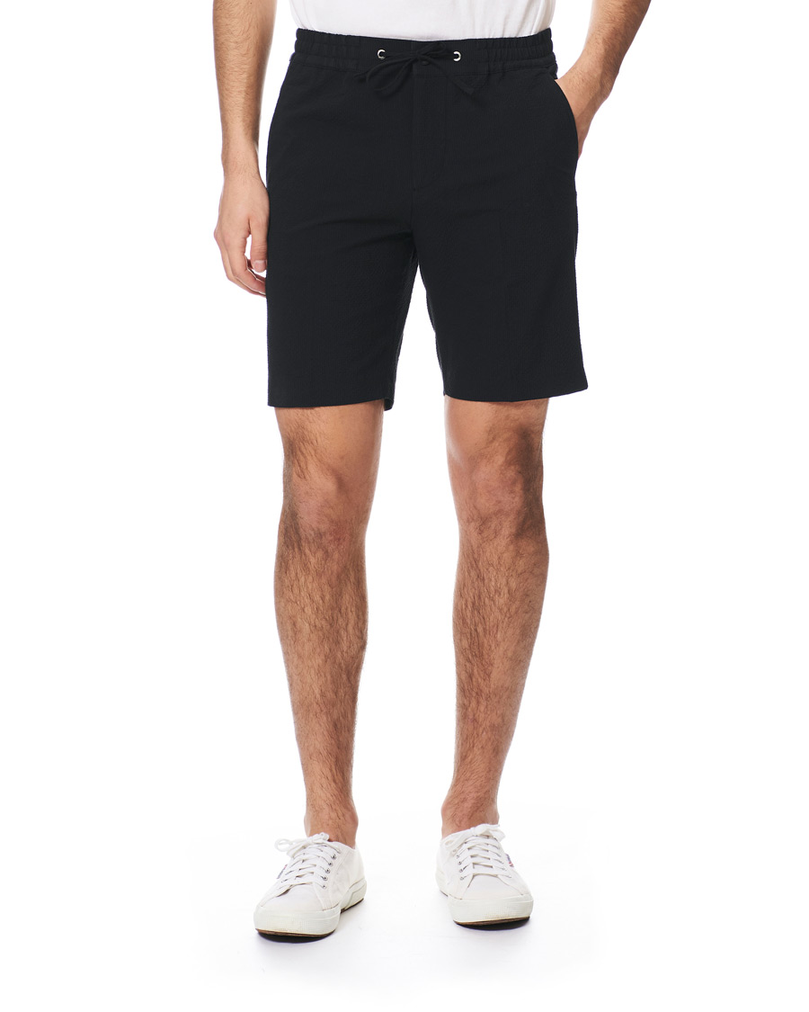 Herr | Shorts | NN07 | Sebastian Seersucker Drawstring Shorts Black
