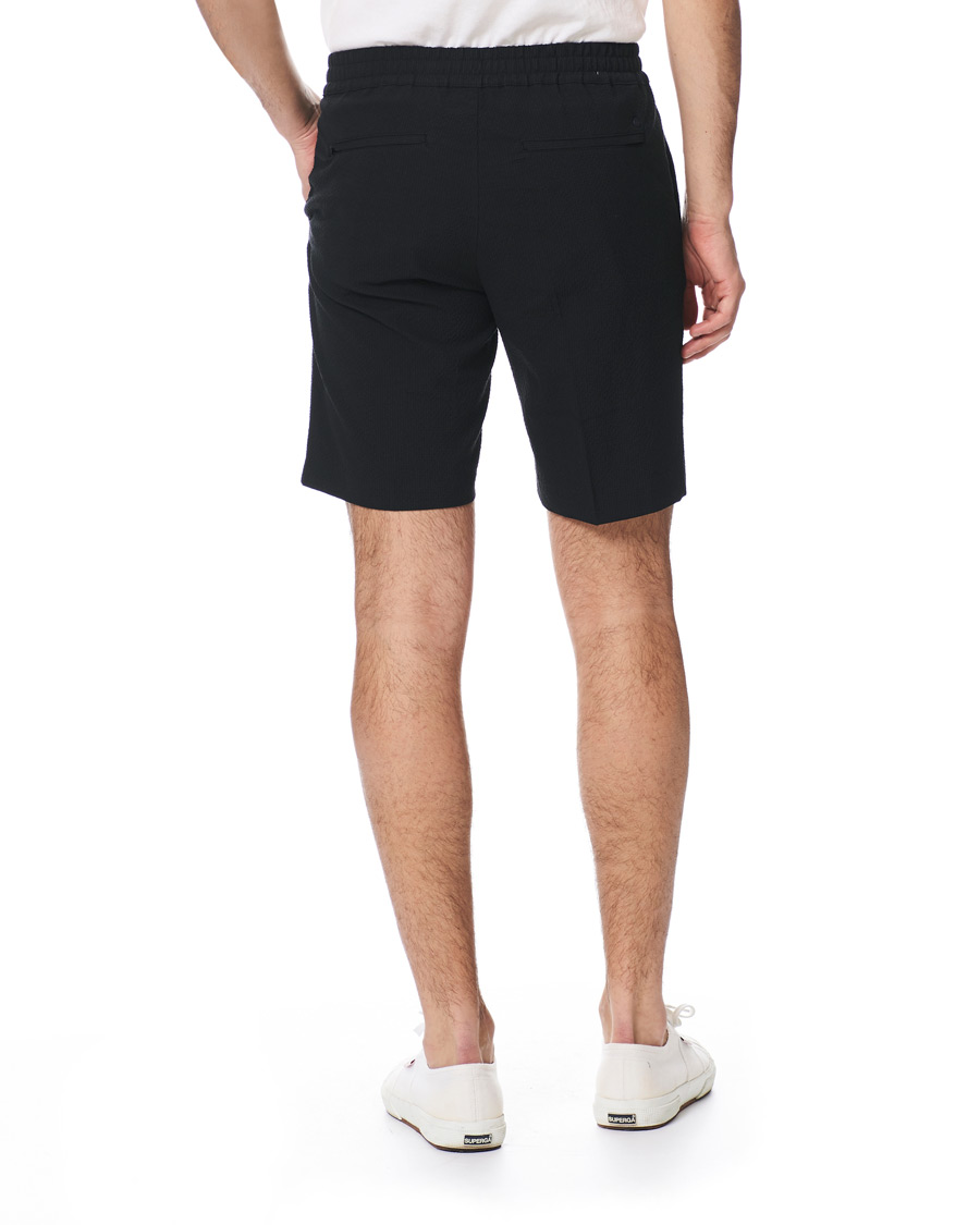 Herr | Shorts | NN07 | Sebastian Seersucker Drawstring Shorts Black