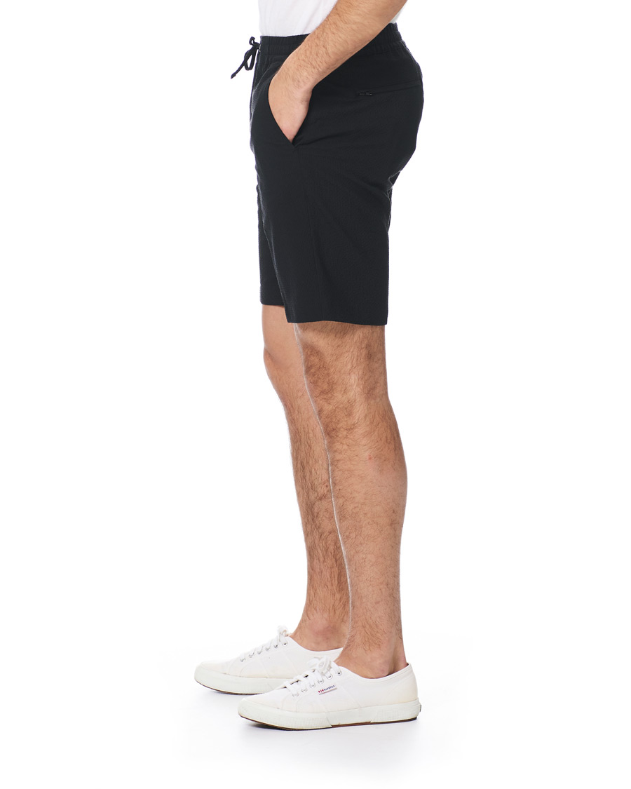 Herr | Shorts | NN07 | Sebastian Seersucker Drawstring Shorts Black