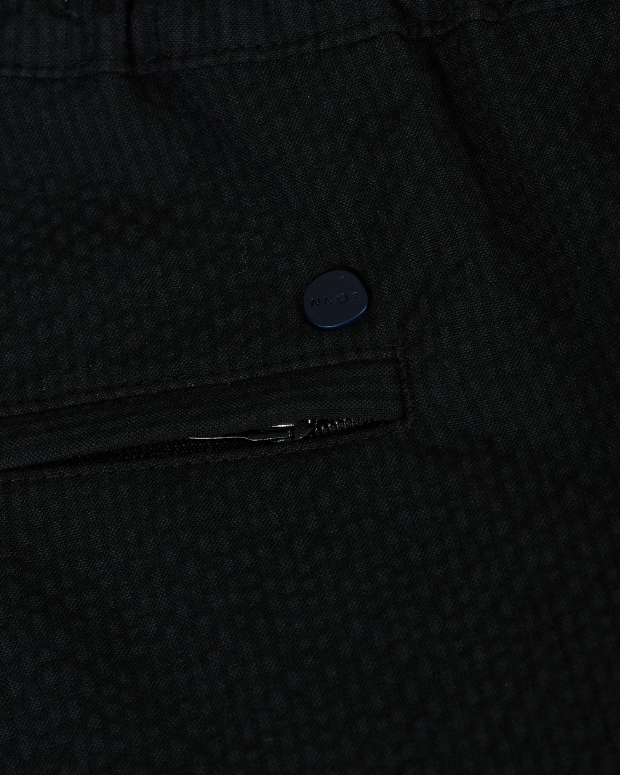 Herr | Shorts | NN07 | Sebastian Seersucker Drawstring Shorts Black