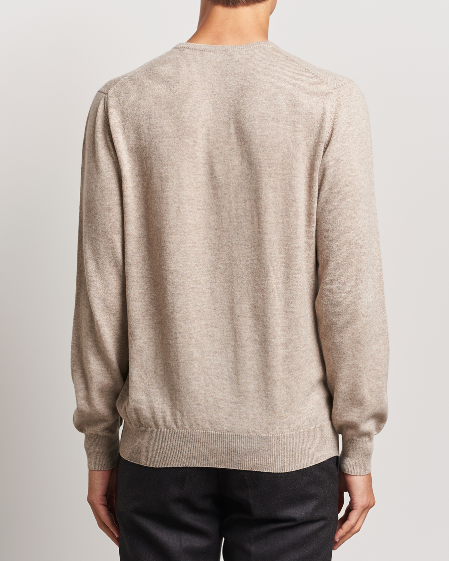 Herr | Tröjor | Piacenza Cashmere | Cashmere Crew Neck Sweater Beige