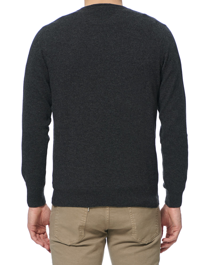 Herr | Tröjor | Piacenza Cashmere | Cashmere Crew Neck Sweater Charcoal