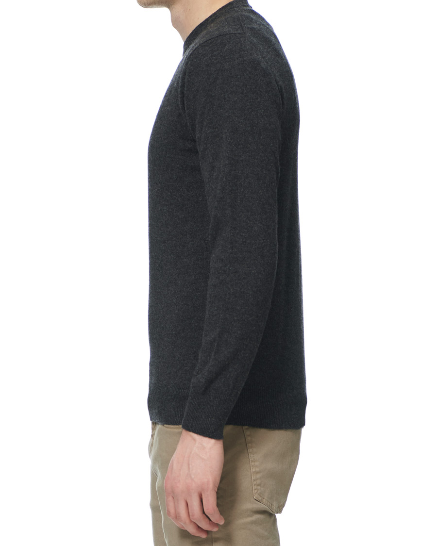 Herr | Tröjor | Piacenza Cashmere | Cashmere Crew Neck Sweater Charcoal