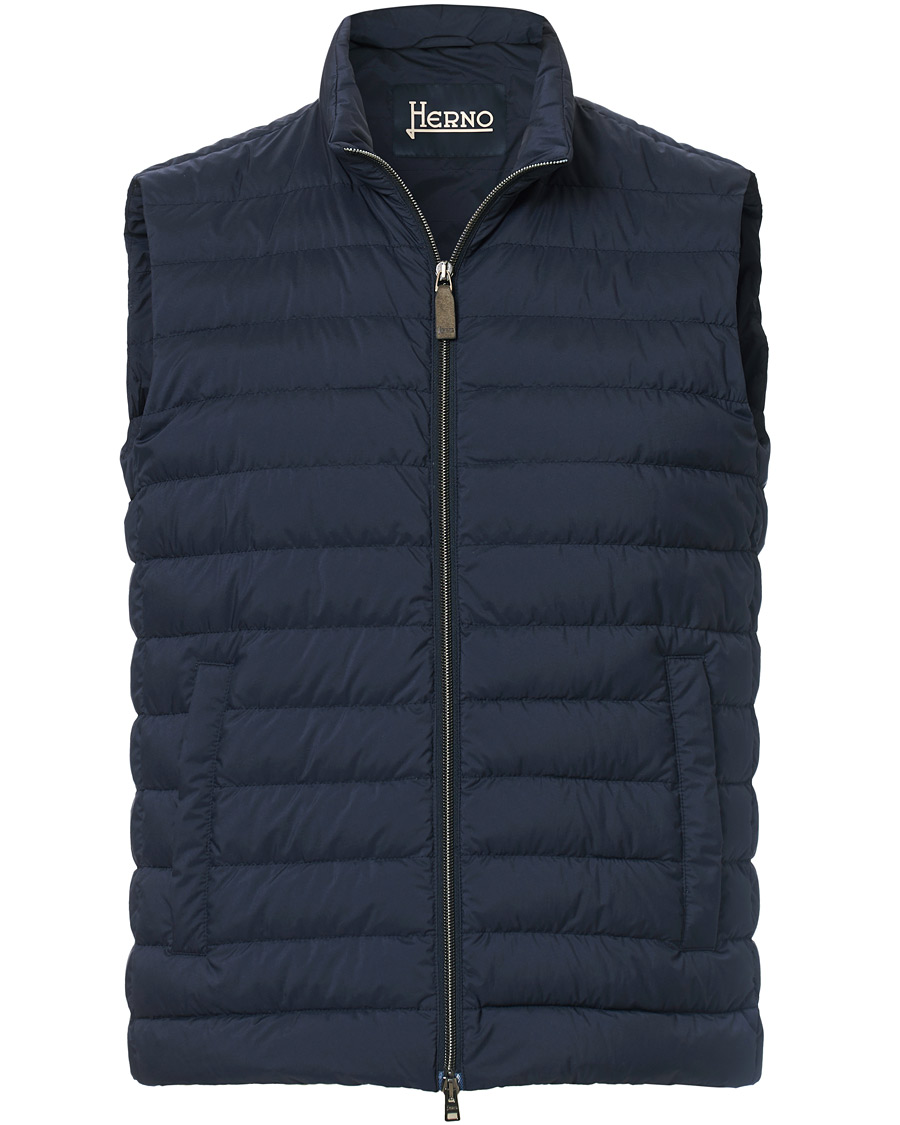 Herr | Jackor | Herno | Nuage Matt Nylon Vest Deep Blue