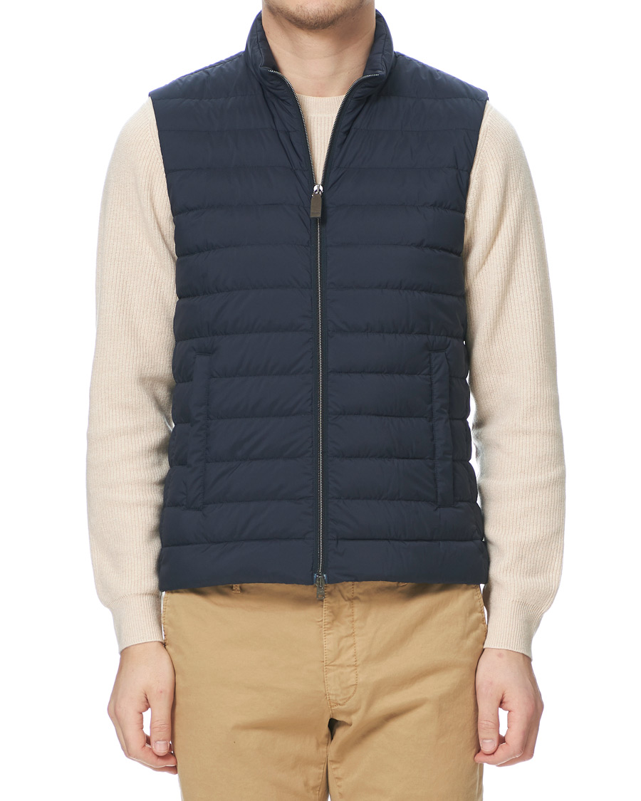 Herr | Jackor | Herno | Nuage Matt Nylon Vest Deep Blue