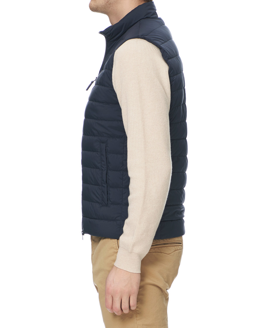 Herr | Jackor | Herno | Nuage Matt Nylon Vest Deep Blue