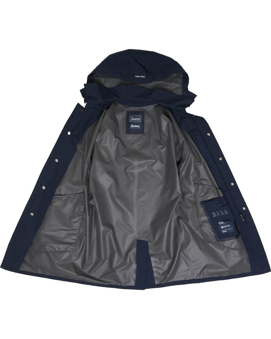 Herr | Jackor | Herno | Laminar Waterproof Gore Tex Coat Deep Blue