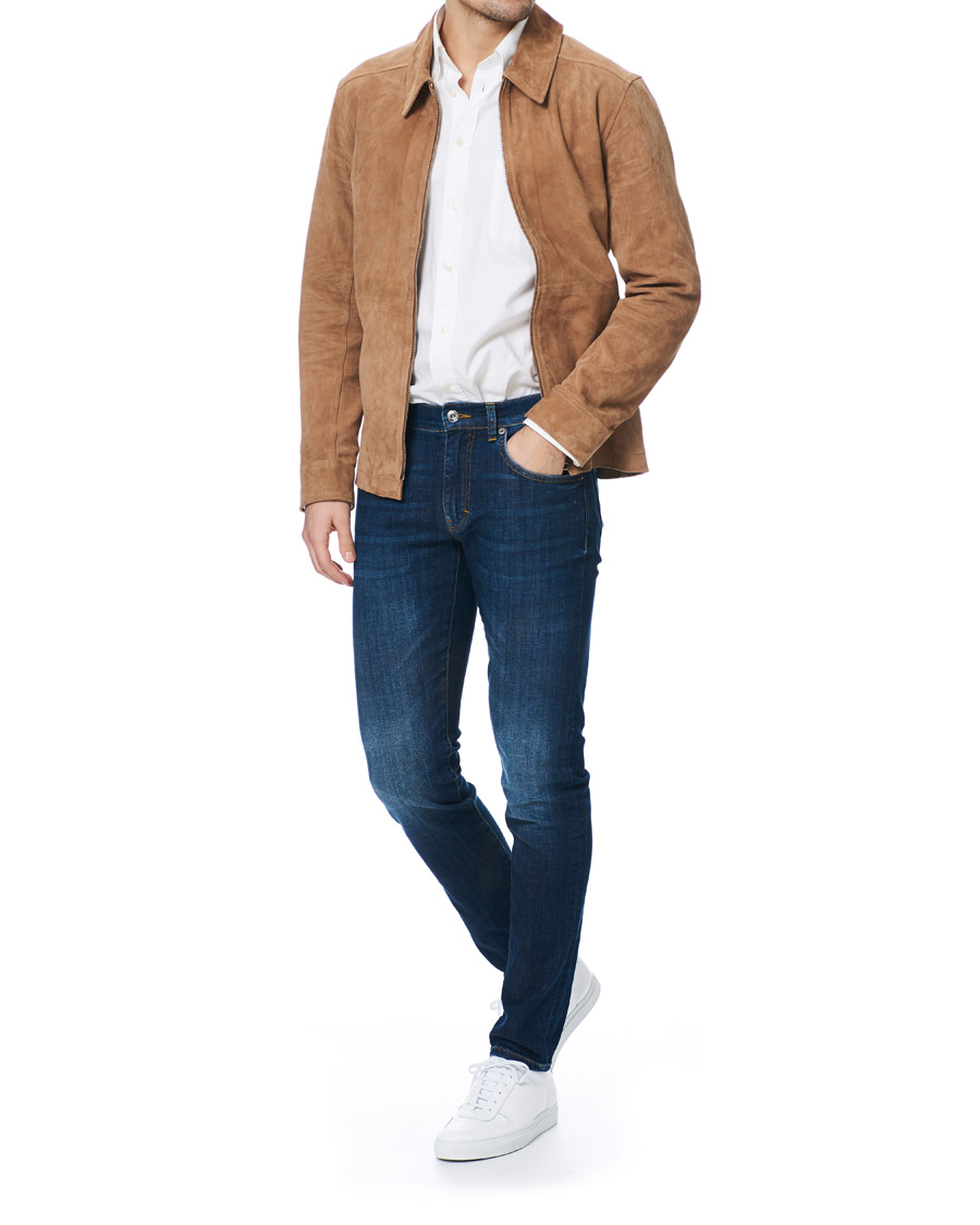 Herr | Jackor | J.Lindeberg | Jonah Zip Suede Jacket Flat Brown
