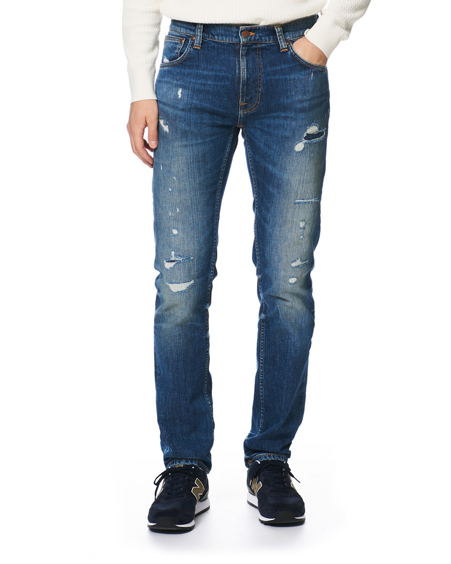 Herr | Jeans | Nudie Jeans | Thin Finn Organic Jeans Worn In Ecru