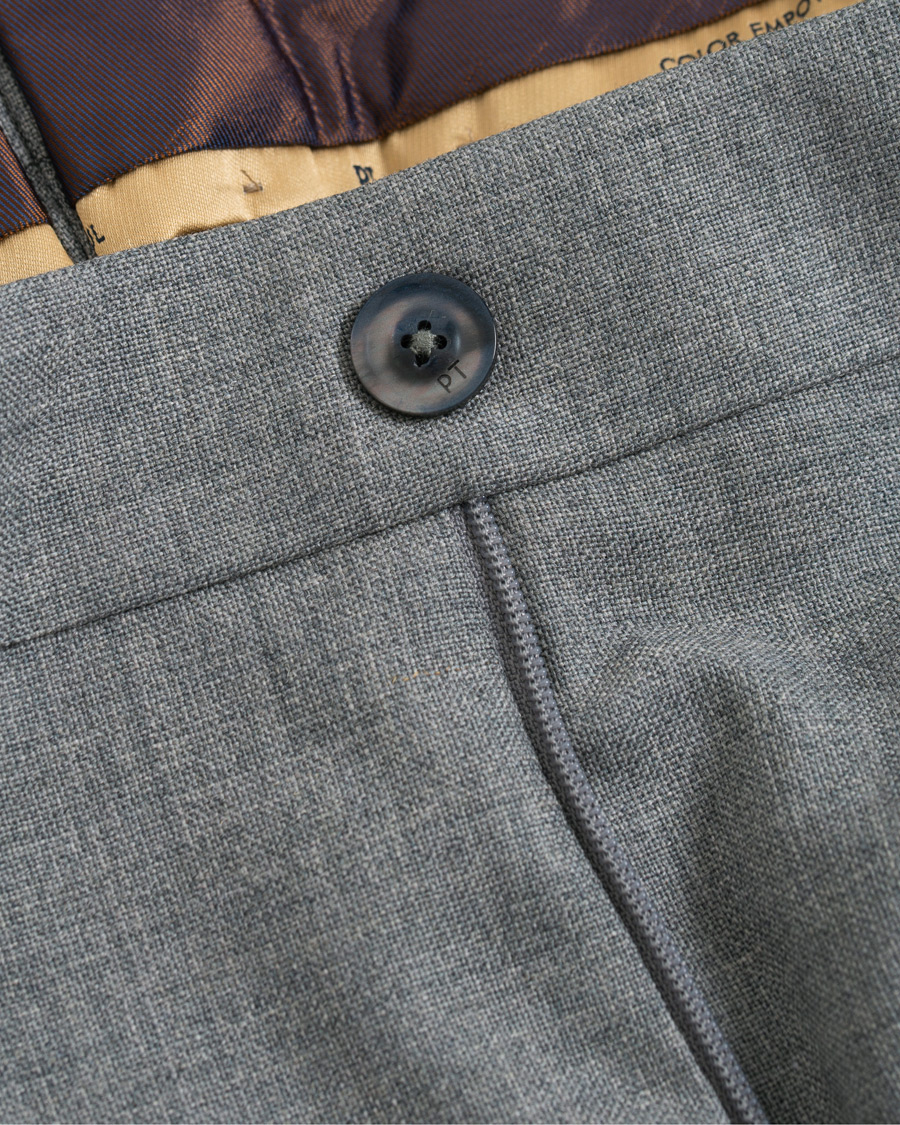 Herr | Byxor | PT01 | Gentleman Fit Pleated Wool Trousers Light Grey
