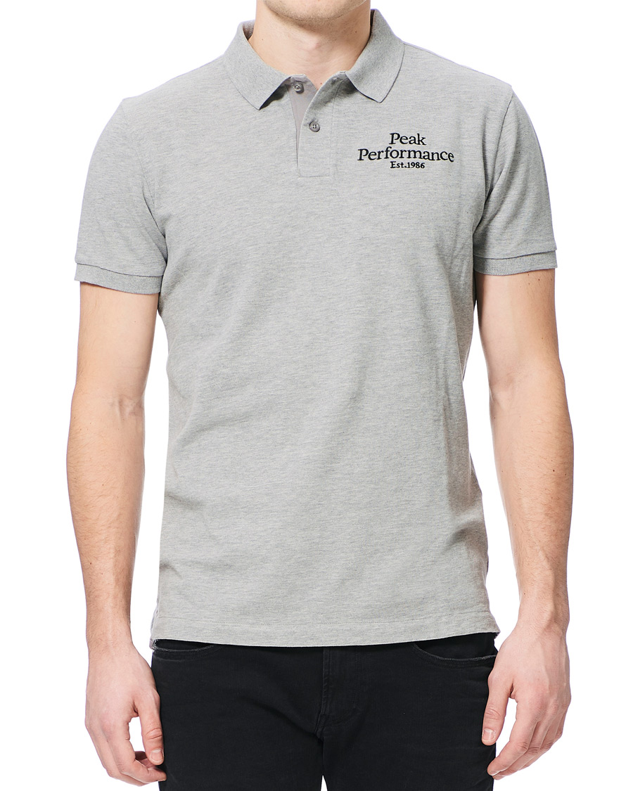Herr | Pikéer | Peak Performance | Original Logo Polo Medium Grey Heather