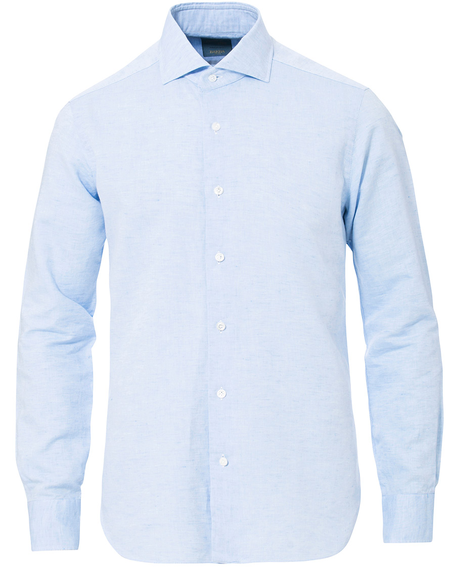 Herr | Skjortor | Barba Napoli | Dandylife Slim Fit Cotton/Linen Shirt Blue