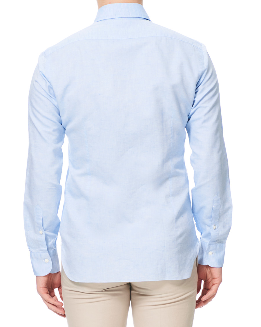 Herr | Skjortor | Barba Napoli | Dandylife Slim Fit Cotton/Linen Shirt Blue