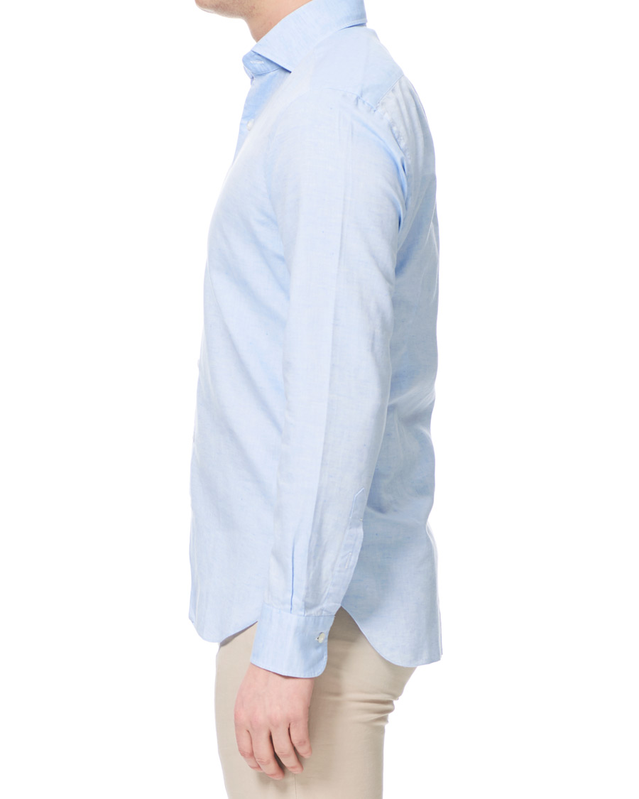 Herr | Skjortor | Barba Napoli | Dandylife Slim Fit Cotton/Linen Shirt Blue