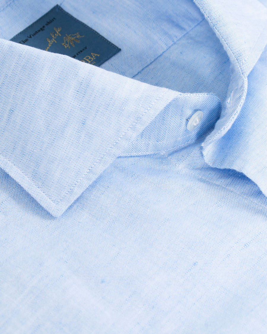 Herr | Skjortor | Barba Napoli | Dandylife Slim Fit Cotton/Linen Shirt Blue